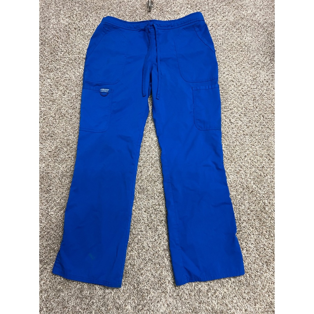 Cherokee Authentic Workwear Scrub Pants Royal Blue Drawstring Cargo Small S